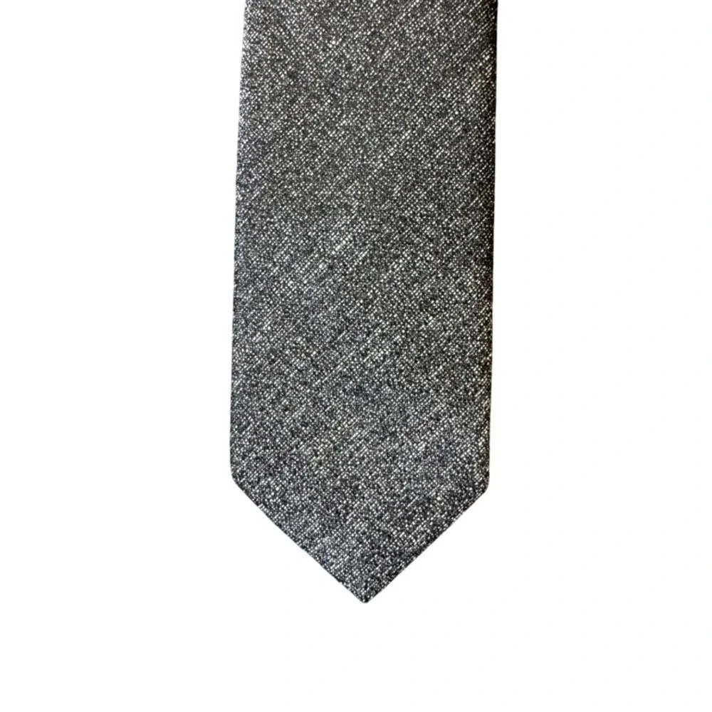 Cat & Jack Boys Gray Heather Zipper Tie S/M Linen Blend Formal Necktie